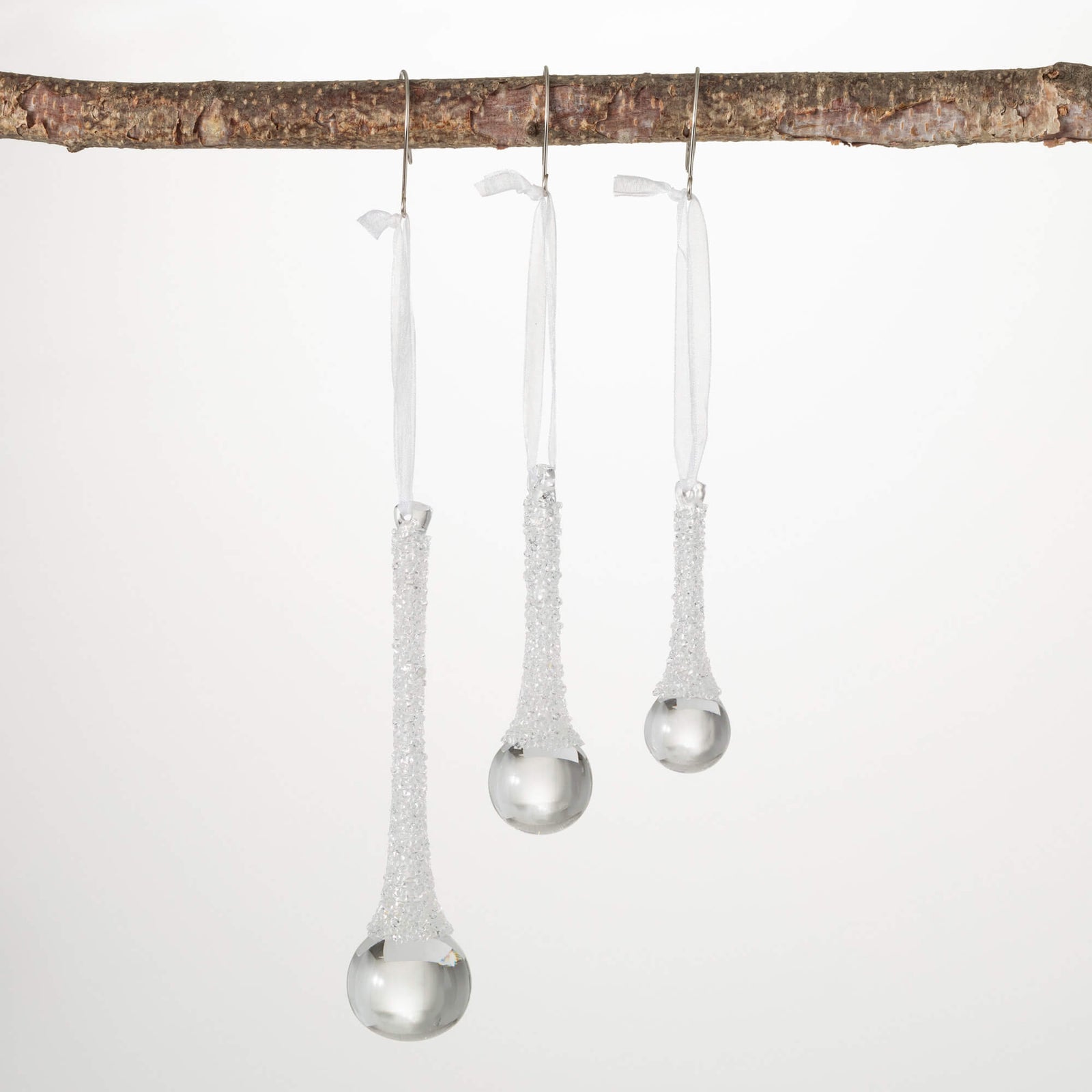 ICY GLASS DROP ORNAMENT - Zinnias Gift Boutique
