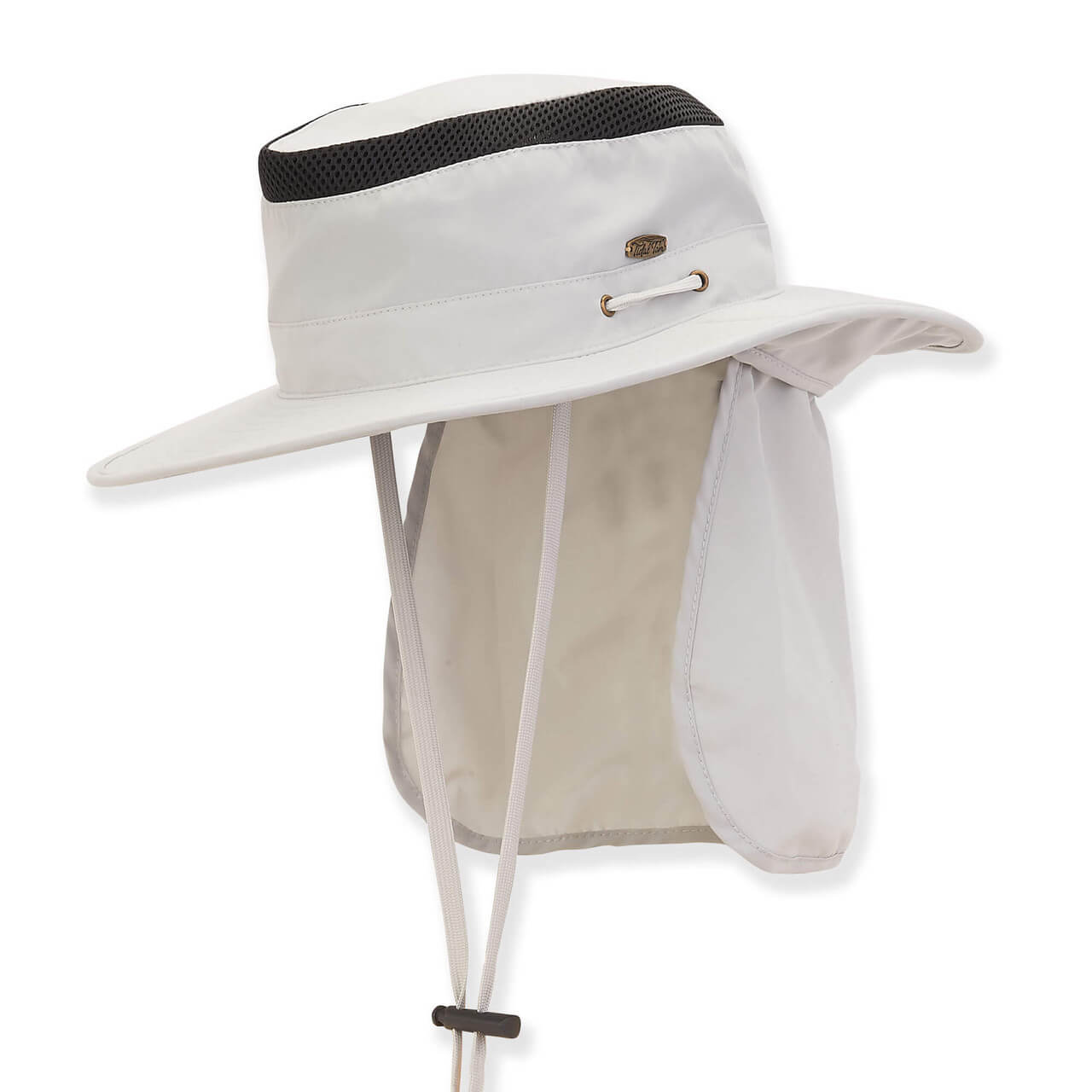 Light grey nylon floppy hat by Sun N Sand, Valette collection, featuring a wide brim and soft, flexible fabric for sun protection