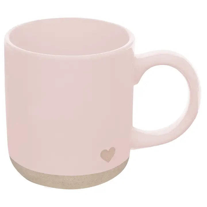 Heart Pink Stoneware Coffee Mug - Zinnias Gift Boutique