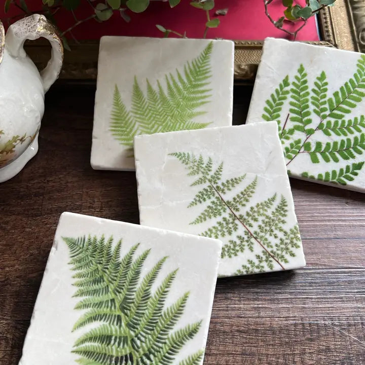 Ferns Stone Coasters - Zinnias Gift Boutique