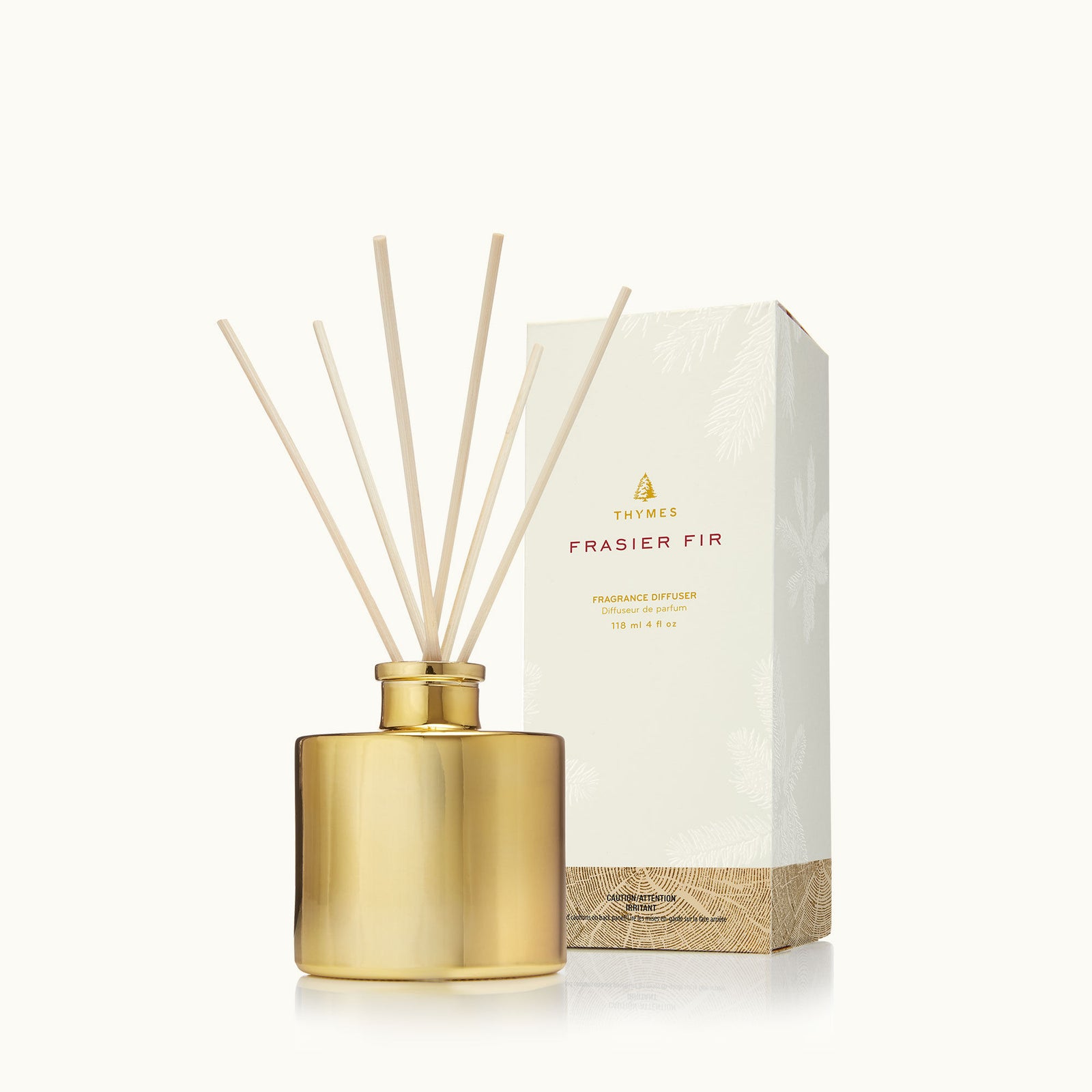 Frasier Fir Petite Gold Reed Diffuser 4 fl oz - Zinnias Gift Boutique