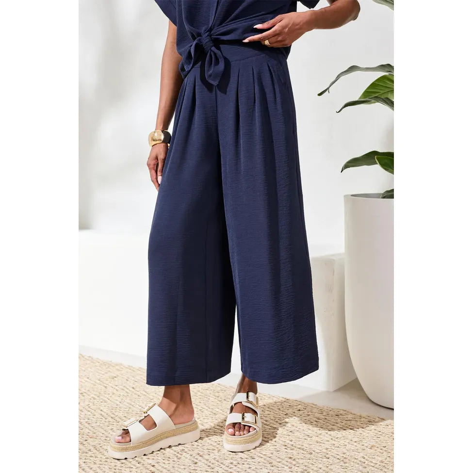 Airflow Pleated Pants With Elastic Waistband - Zinnias Gift Boutique