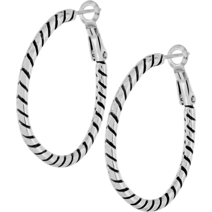 Sil Twist Oval Hoop Charm Earrings - Zinnias Gift Boutique