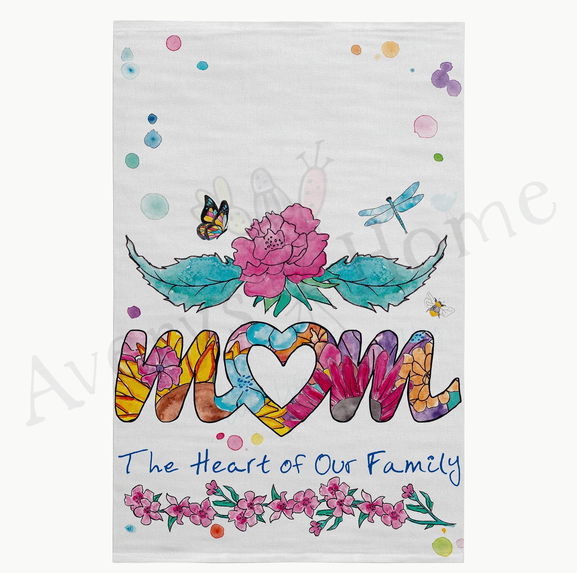 Mom Is the Heart of the Family Kitchen Towel - Zinnias Gift Boutique