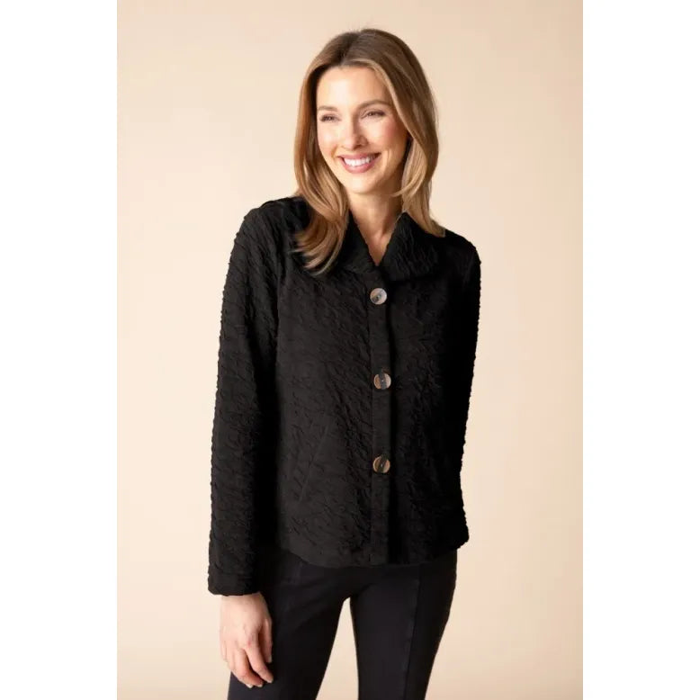 Crinkled Double Face Crosstown Jacket - Zinnias Gift Boutique
