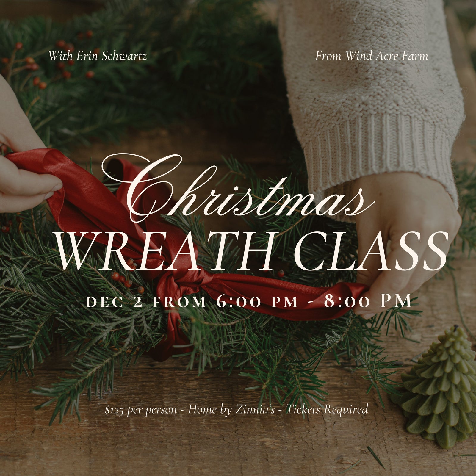 Christmas Wreath Class  - 2 Dec 2025 - Zinnias Gift Boutique
