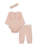 Pink eyelet pant set organic