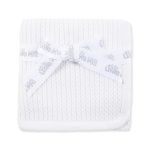 Whte Cable Knit Receiving Blanket - Zinnias Gift Boutique