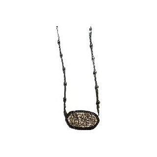 Elisa Satellite Platinum Drusy Pendant Gunmetal Necklace