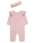 mauve smock coverall-with headband
