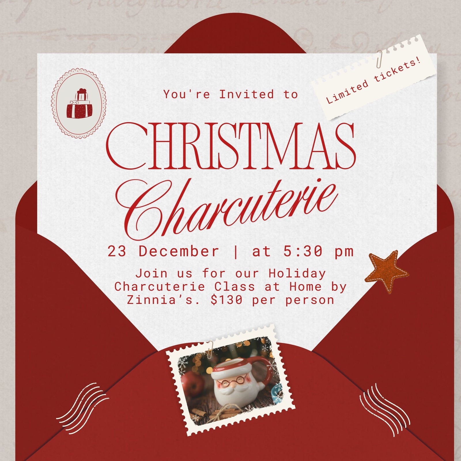 Christmas Charcuterie Class  - 23 Dec 2025 - Zinnias Gift Boutique
