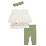 Little Me baby border tunic set, soft one-piece with colorful border design, perfect for comfortable and adorable infant wear.