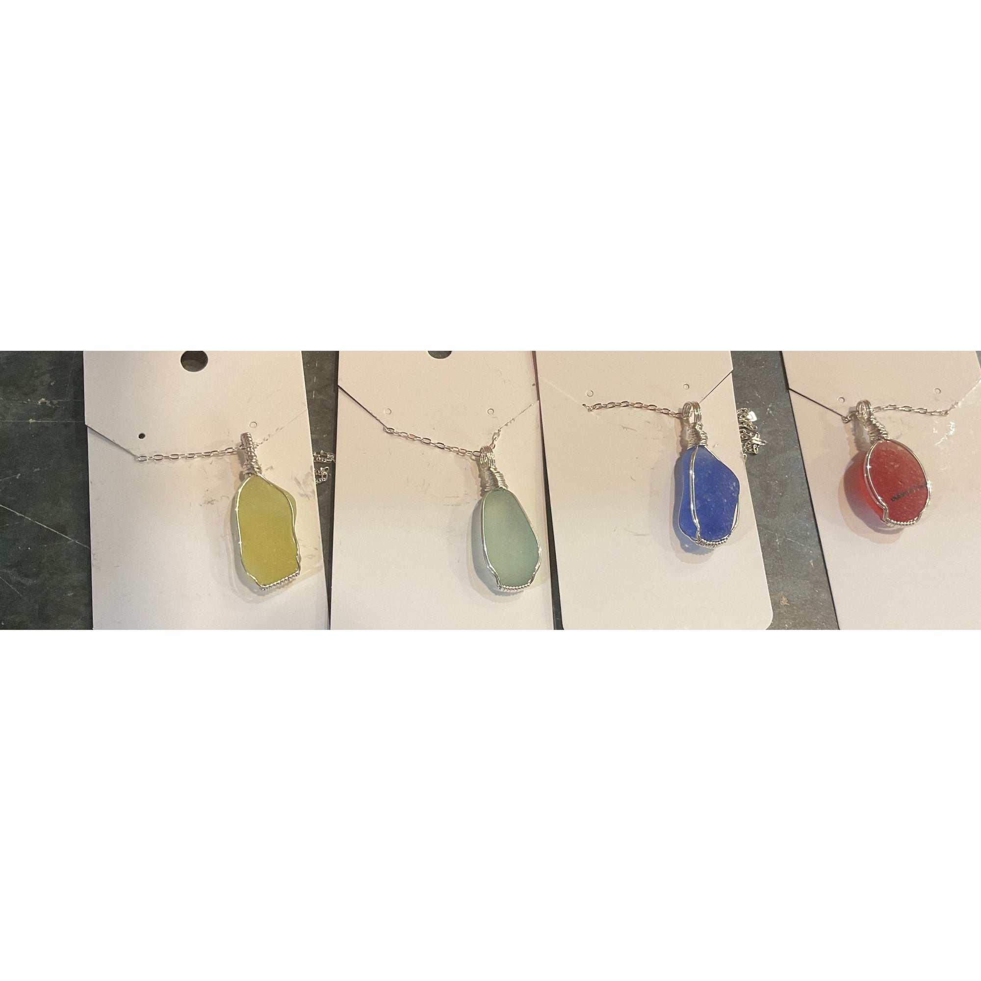 Sea Glass Necklace Local Artisan - Zinnias Gift Boutique
