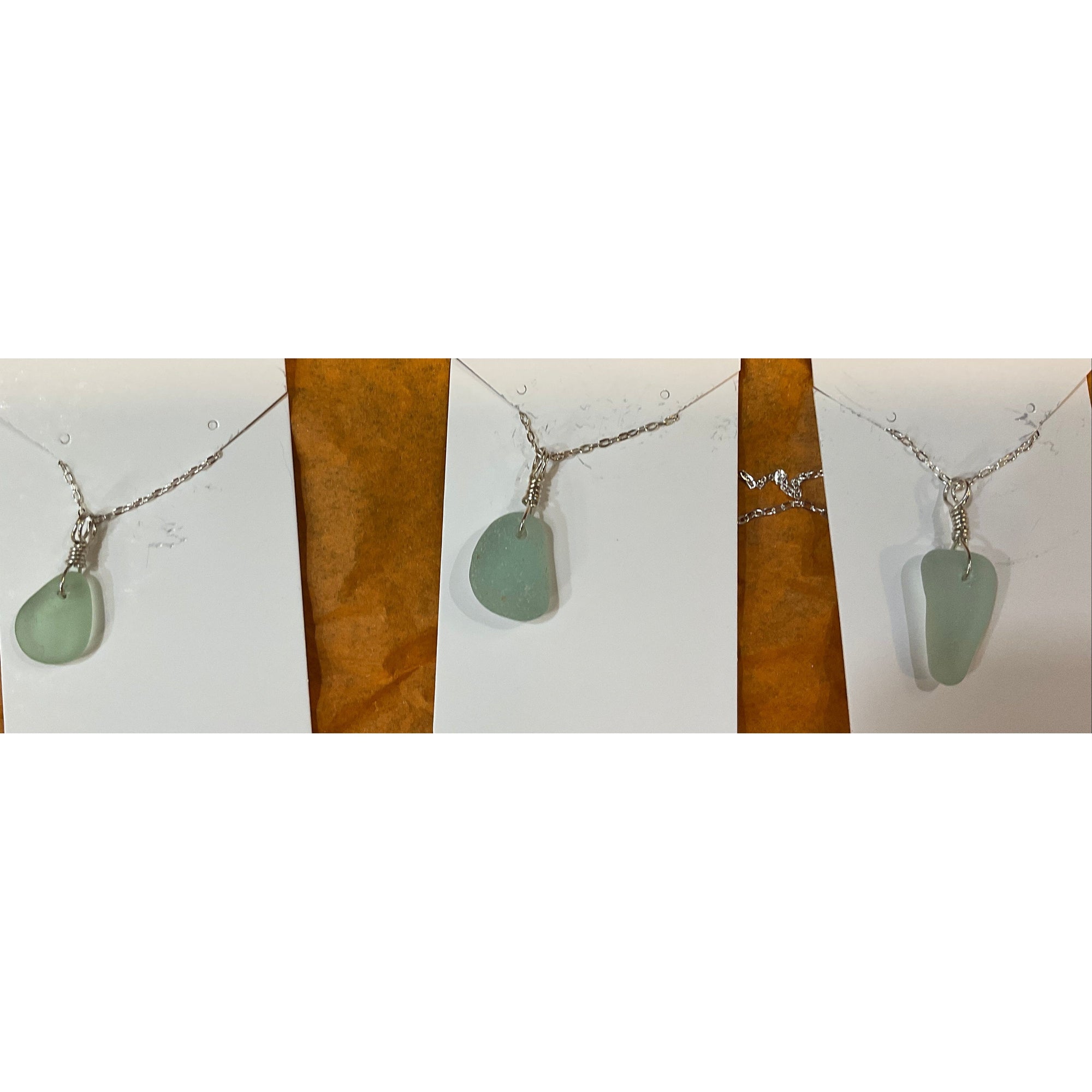 Sea Glass Necklace Local Artisan - Zinnias Gift Boutique