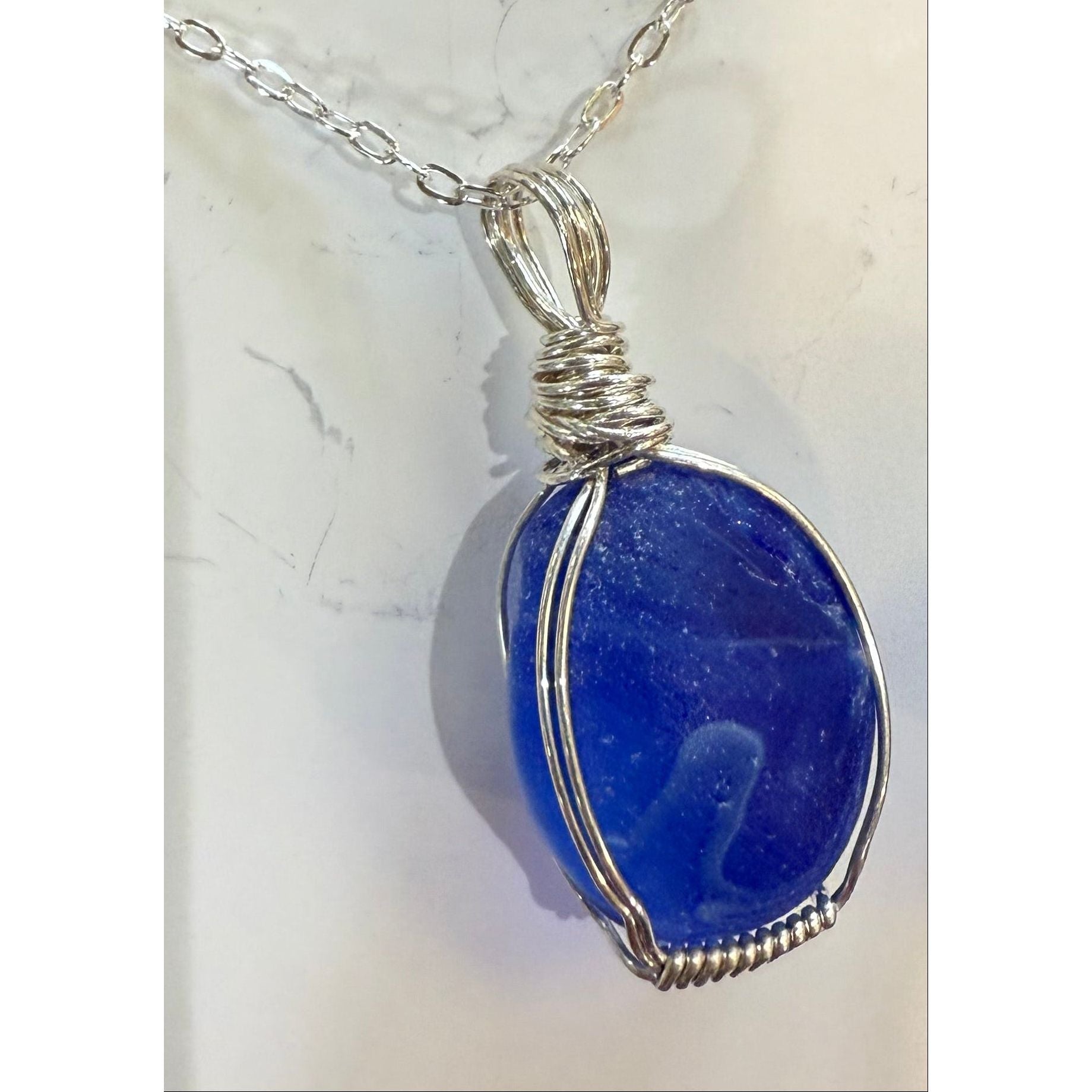 Sea Glass Necklace Local Artisan - Zinnias Gift Boutique