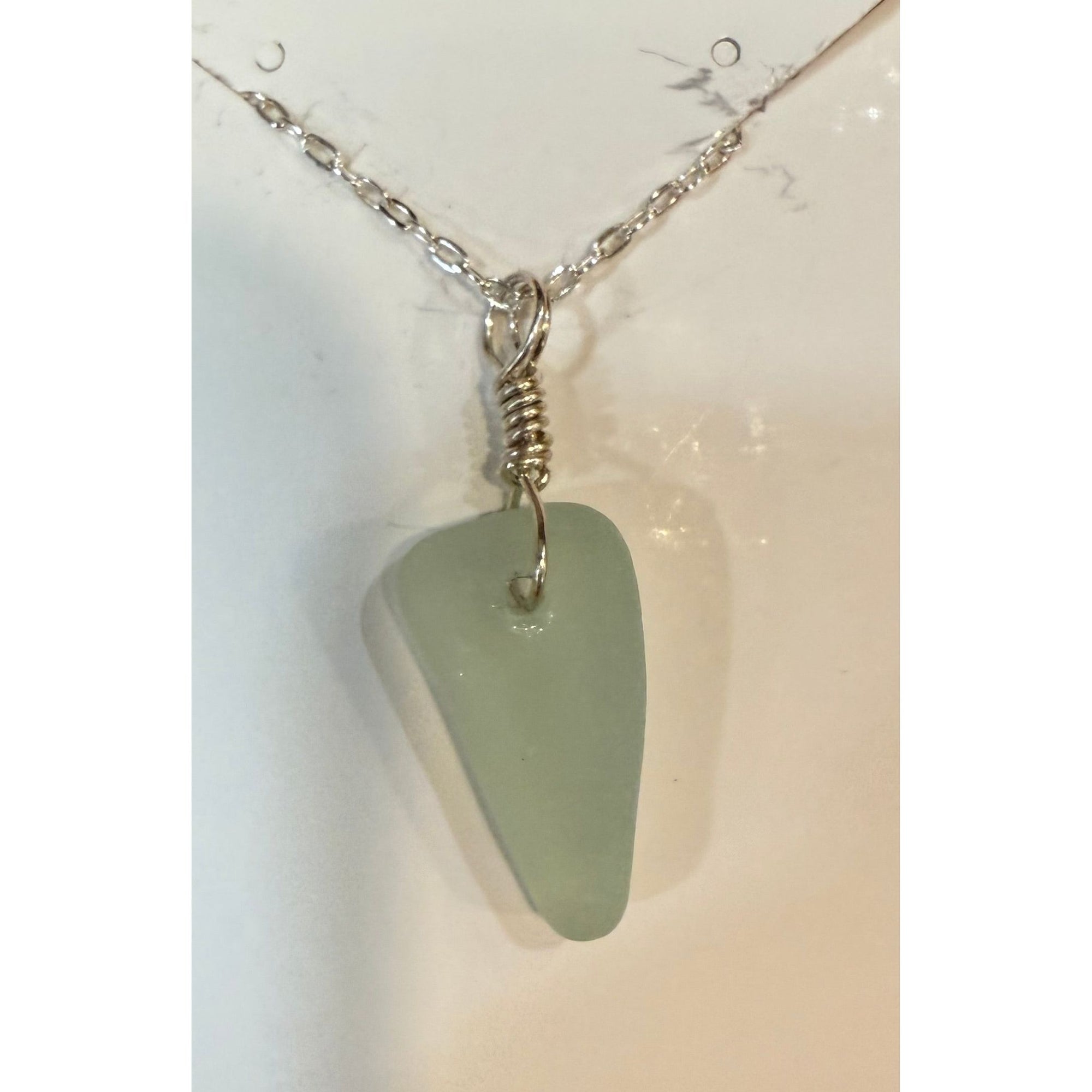 Sea Glass Necklace Local Artisan - Zinnias Gift Boutique