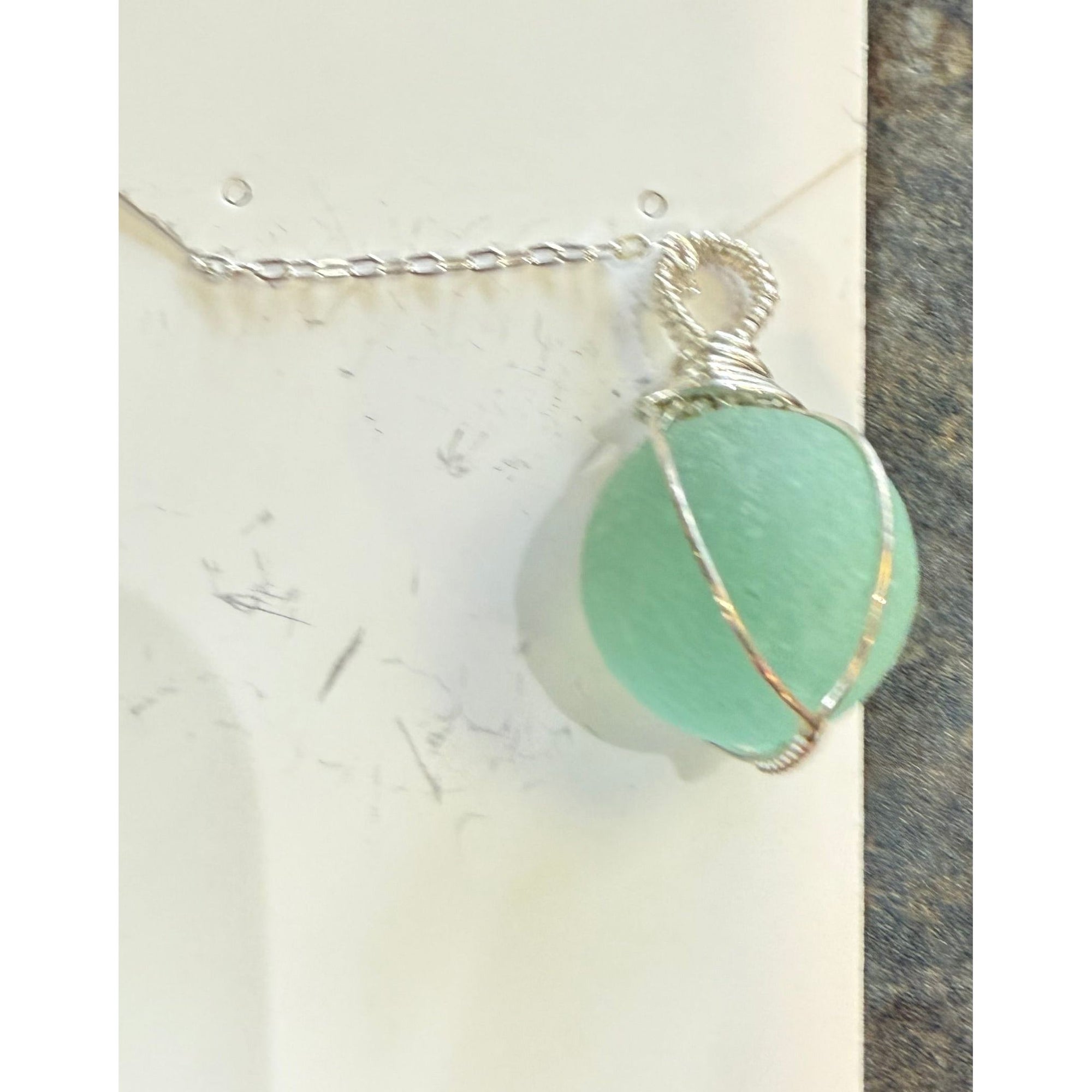 Sea Glass Necklace Local Artisan - Zinnias Gift Boutique