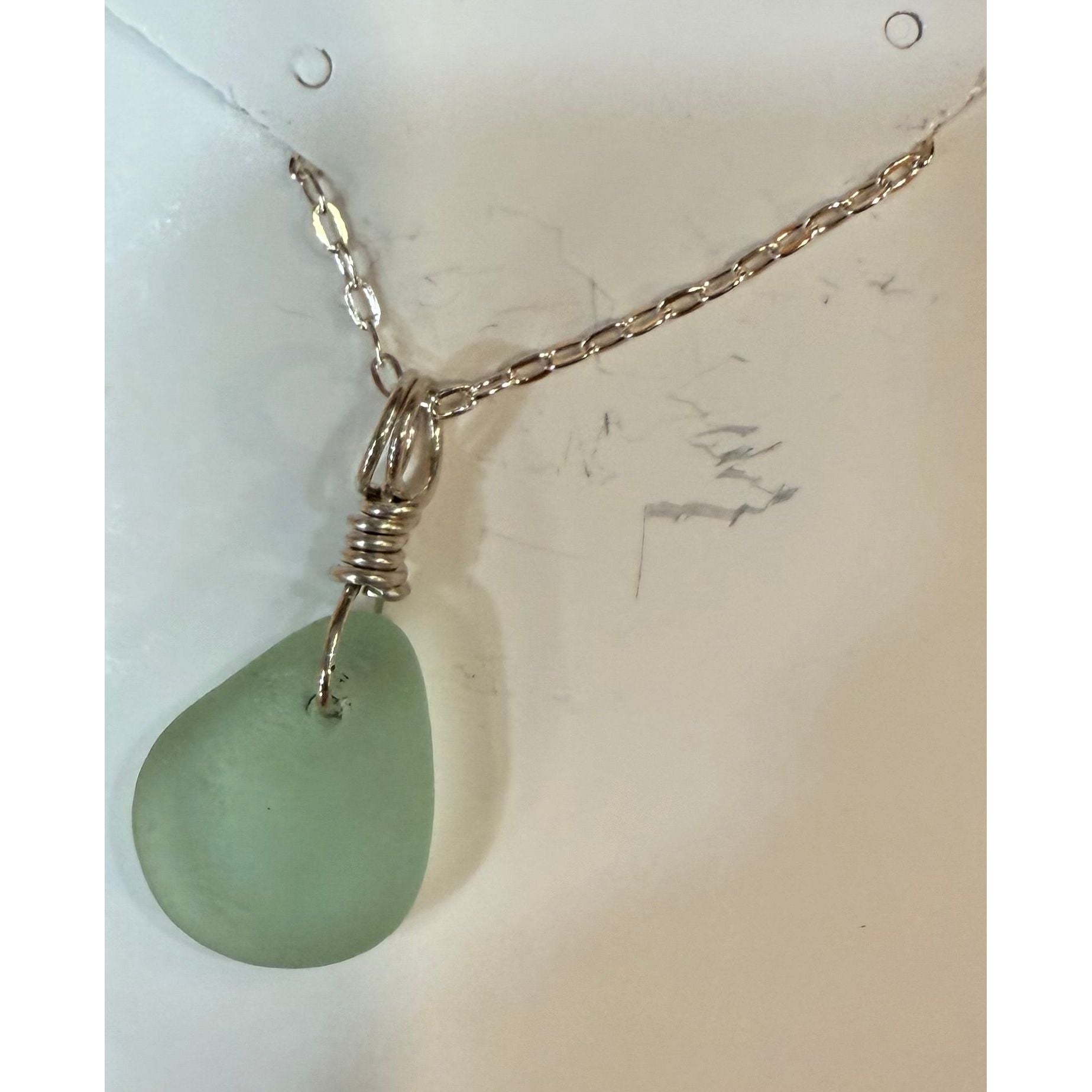 Sea Glass Necklace Local Artisan - Zinnias Gift Boutique