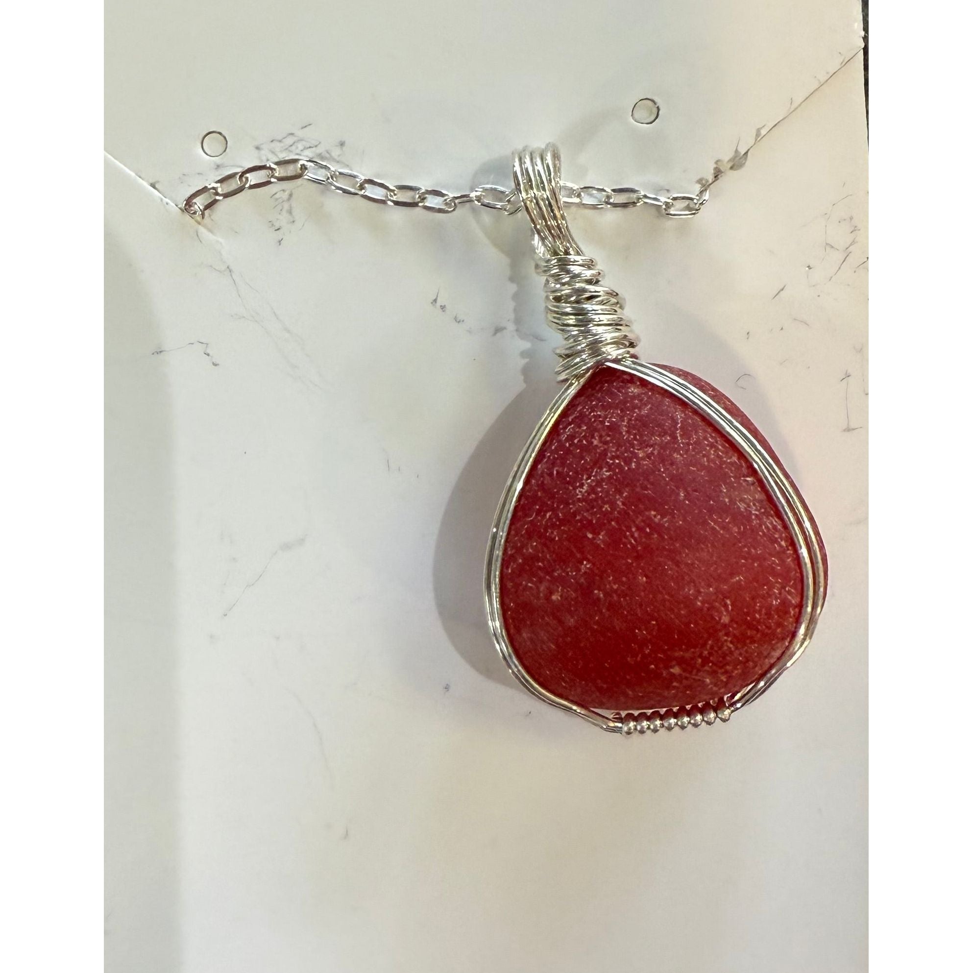Sea Glass Necklace Local Artisan - Zinnias Gift Boutique