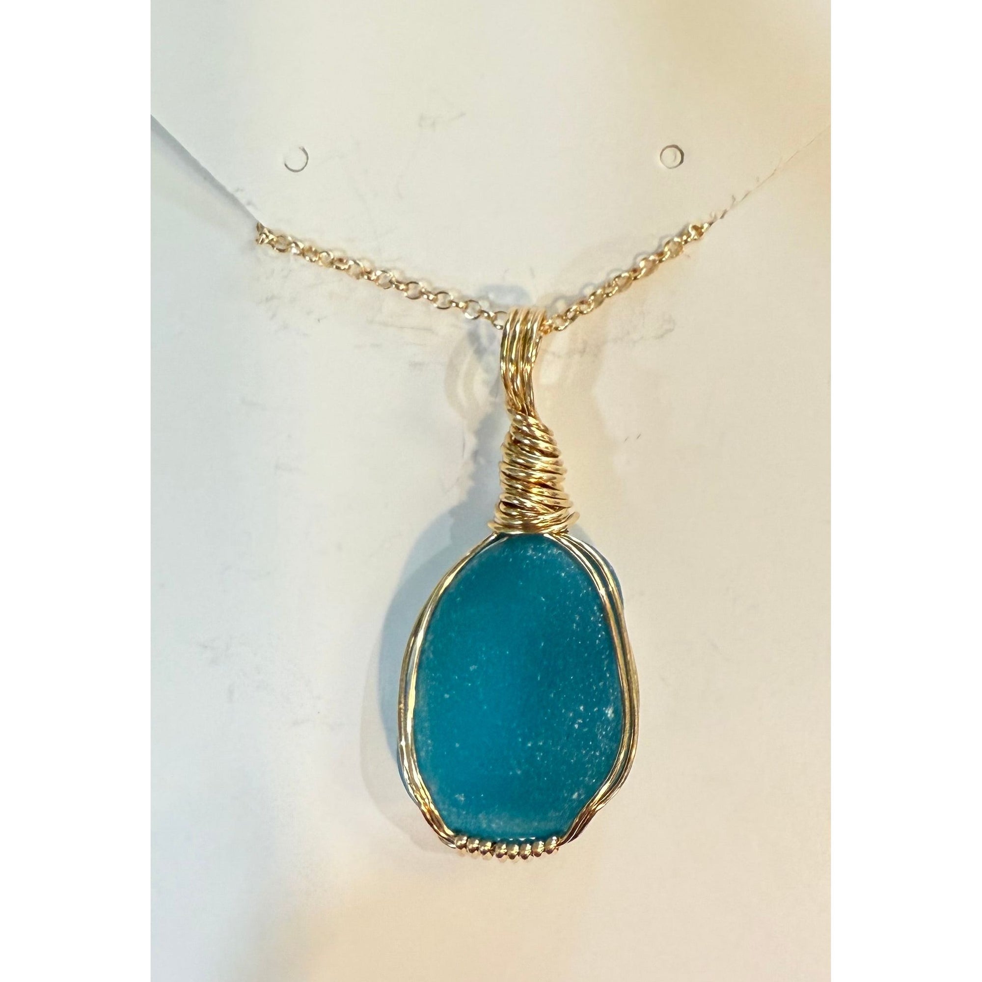 Sea Glass Necklace Local Artisan - Zinnias Gift Boutique