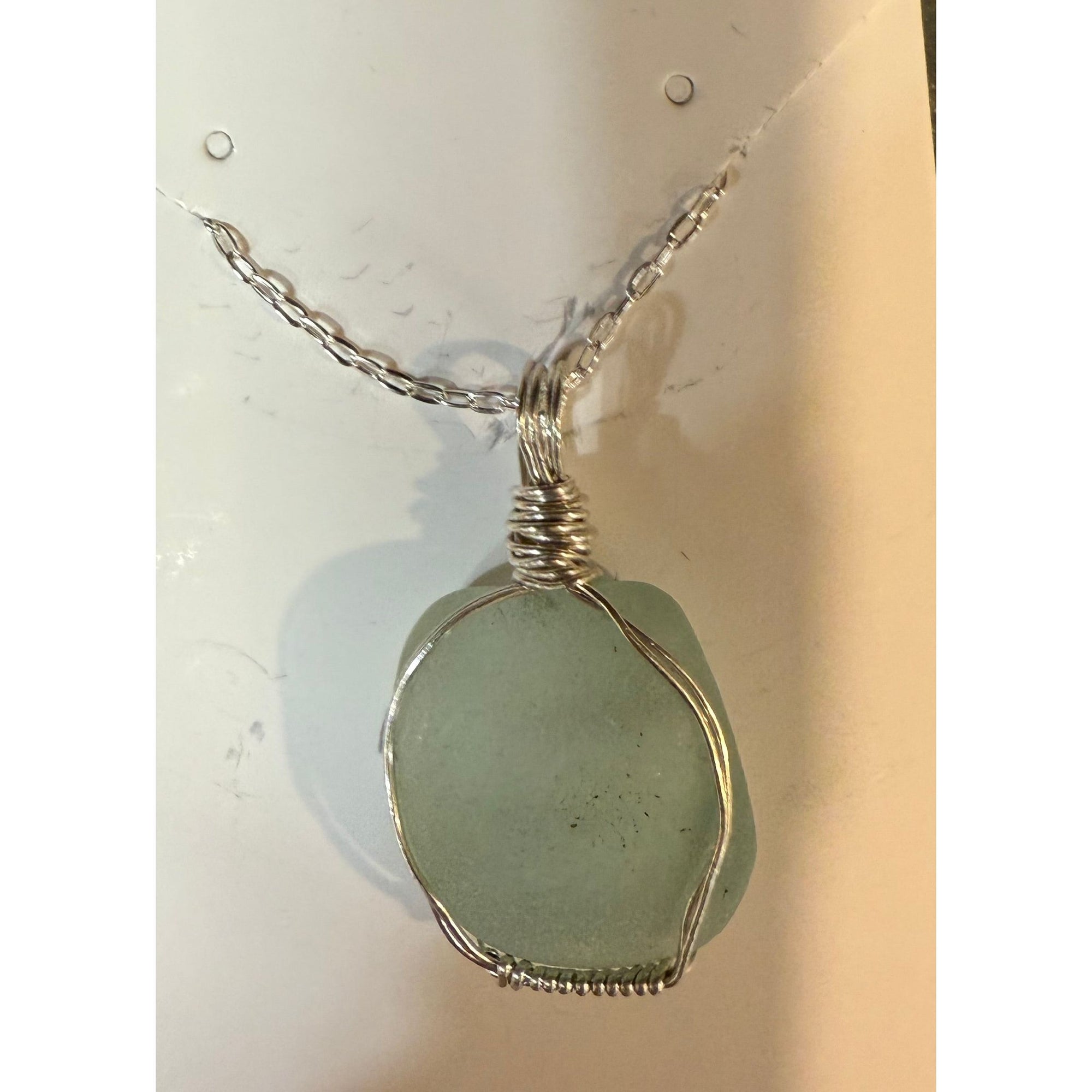 Sea Glass Necklace Local Artisan - Zinnias Gift Boutique