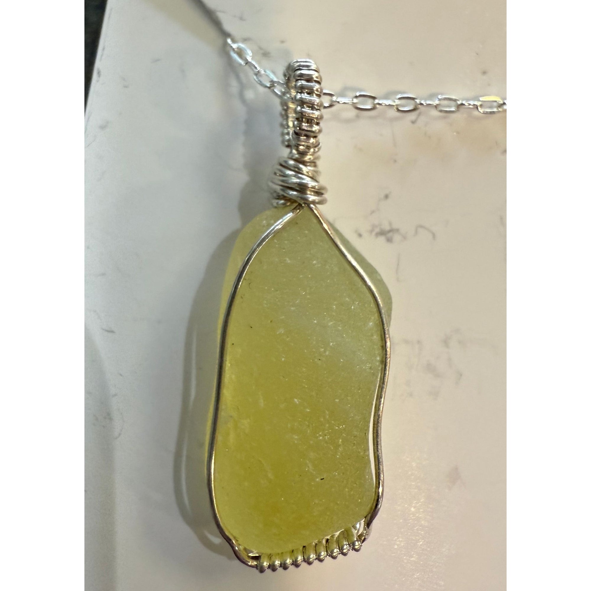 Sea Glass Necklace Local Artisan - Zinnias Gift Boutique