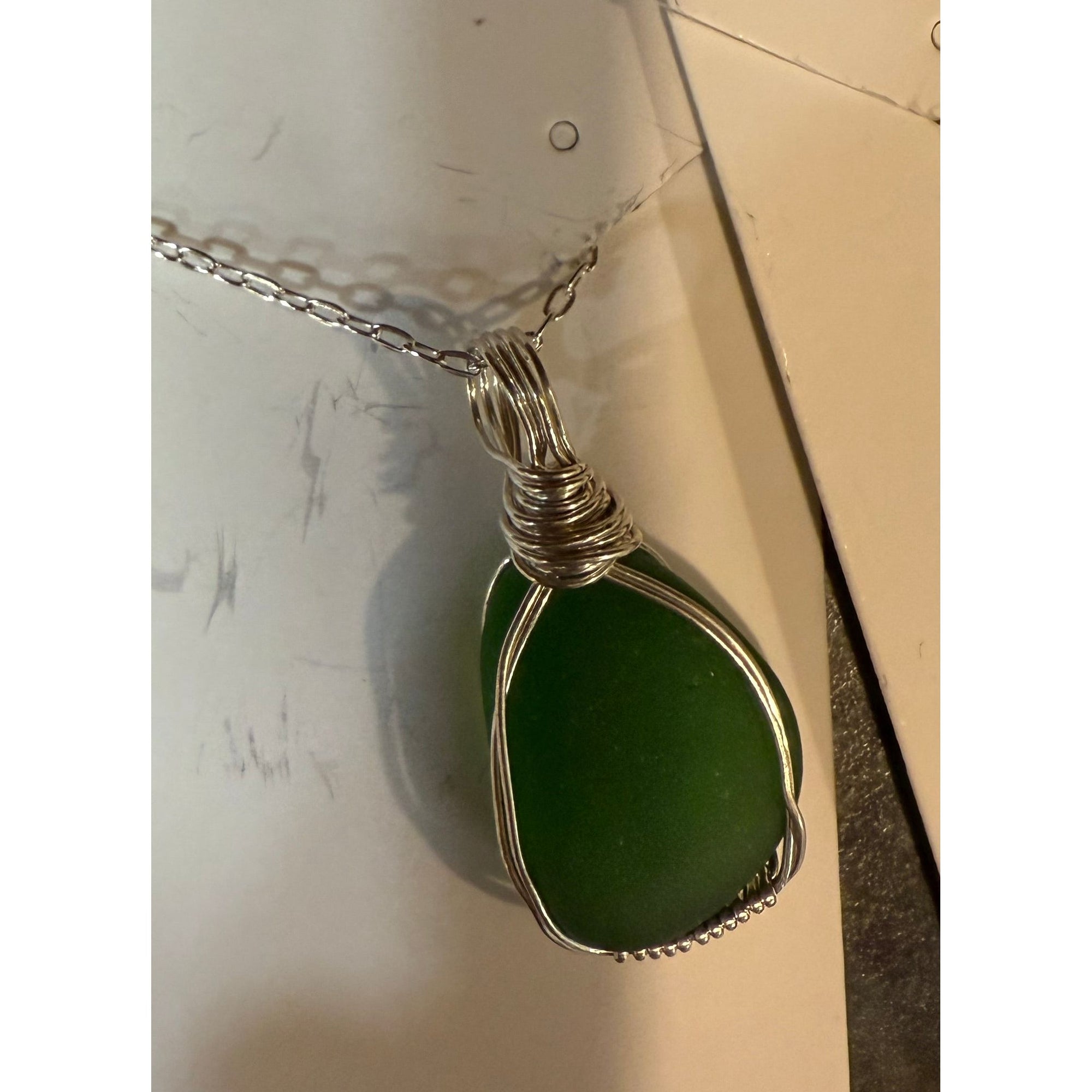 Sea Glass Necklace Local Artisan - Zinnias Gift Boutique