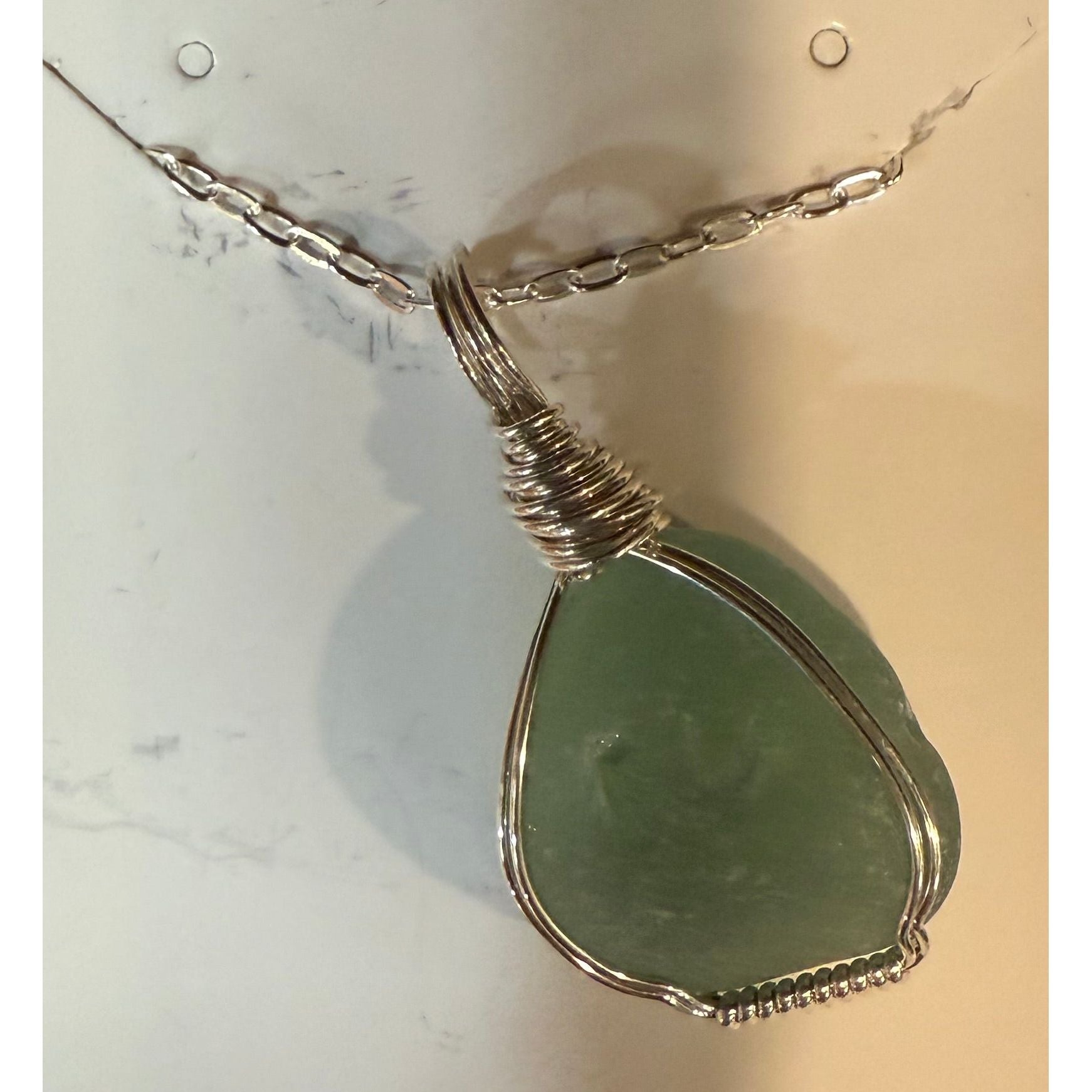 Sea Glass Necklace Local Artisan - Zinnias Gift Boutique