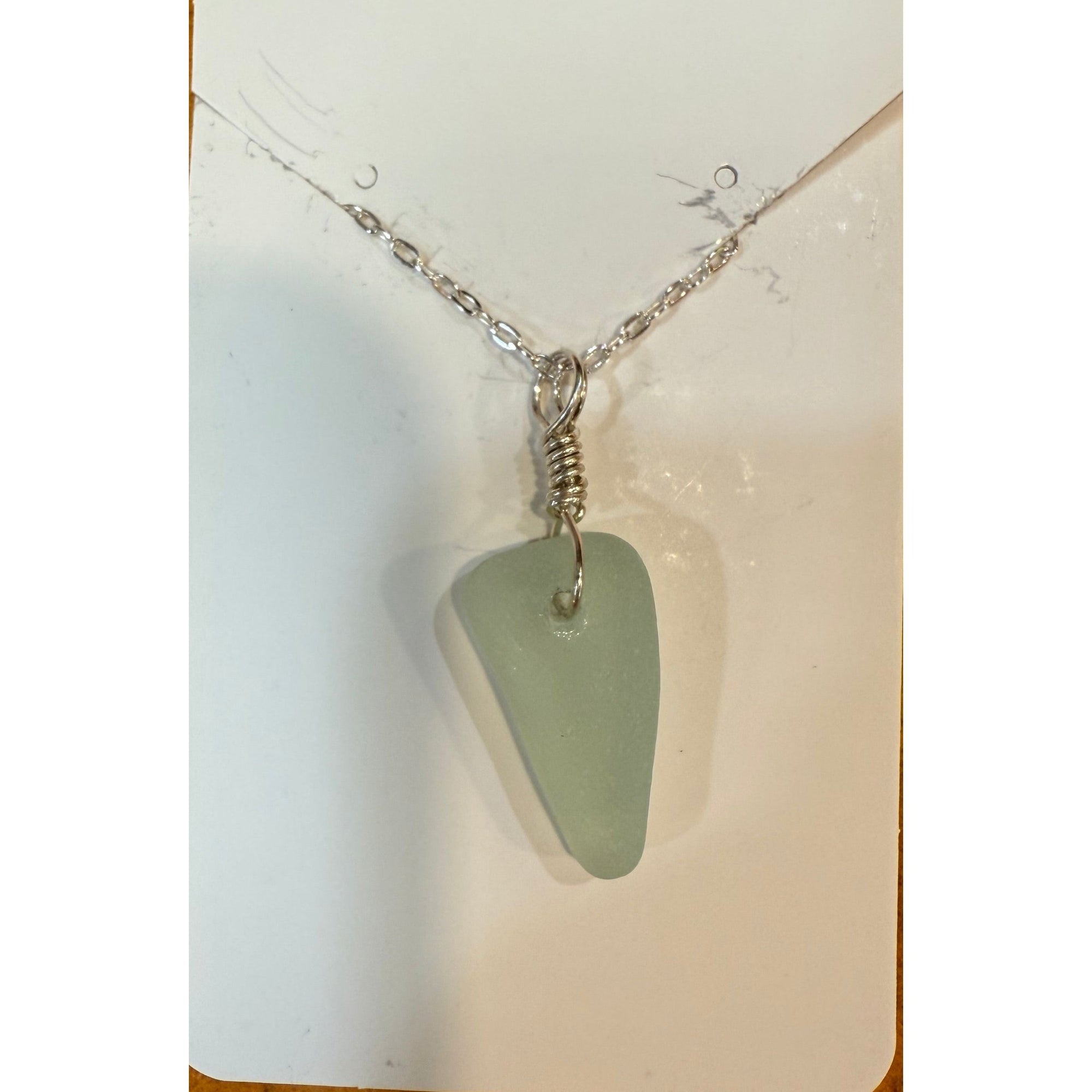 Sea Glass Necklace Local Artisan - Zinnias Gift Boutique