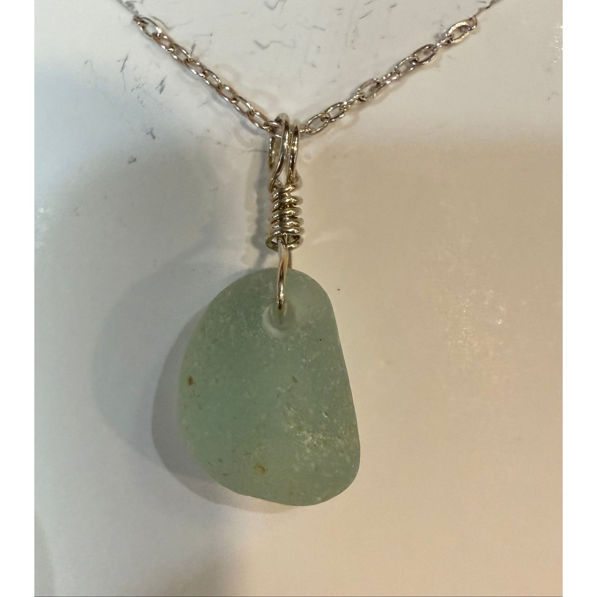 Sea Glass Necklace Local Artisan - Zinnias Gift Boutique