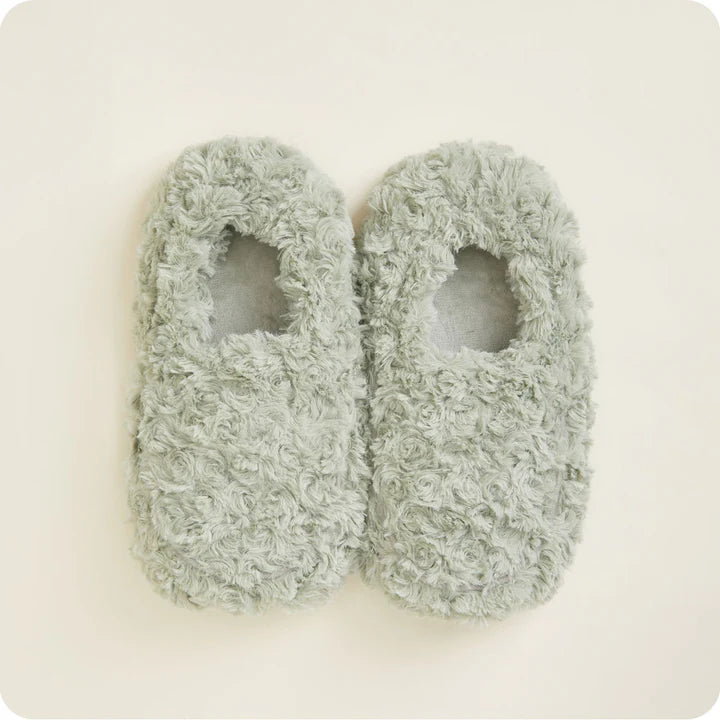 Gray Warmies Slippers by Warmies featuring plush marshmallow design and cozy interior for comfortable indoor wear.