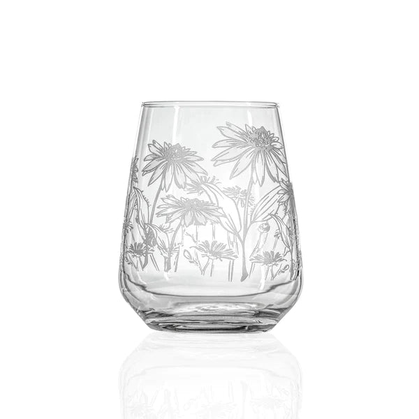 Wildflowers 15.75oz Stemless Wine Tumbler Glass - Zinnias Gift Boutique