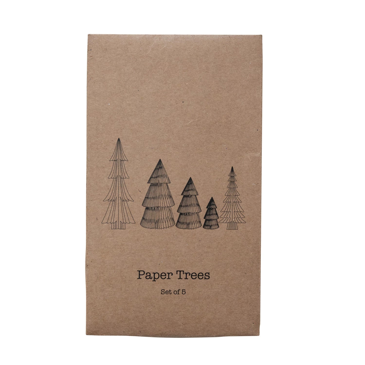 Folding Honeycomb Trees w/ Glitter, Set of 5 - Zinnias Gift Boutique