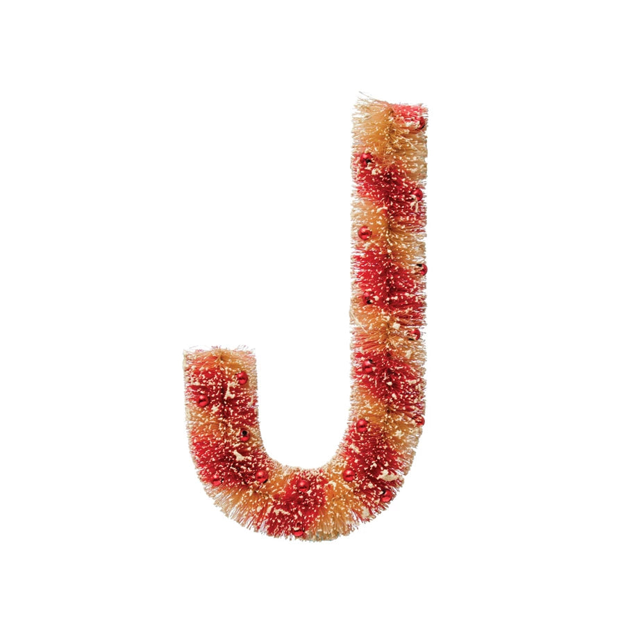 Bottle Brush Candy Cane w/ Beads - Zinnias Gift Boutique