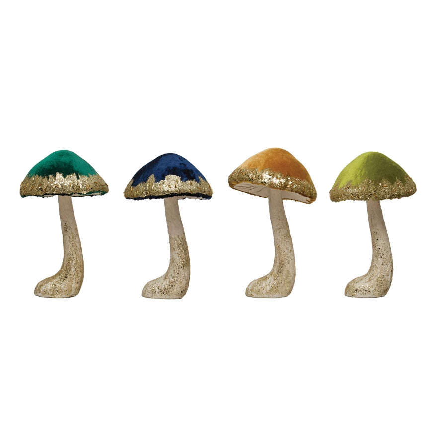 Velvet Mushroom 11.25H - Zinnias Gift Boutique