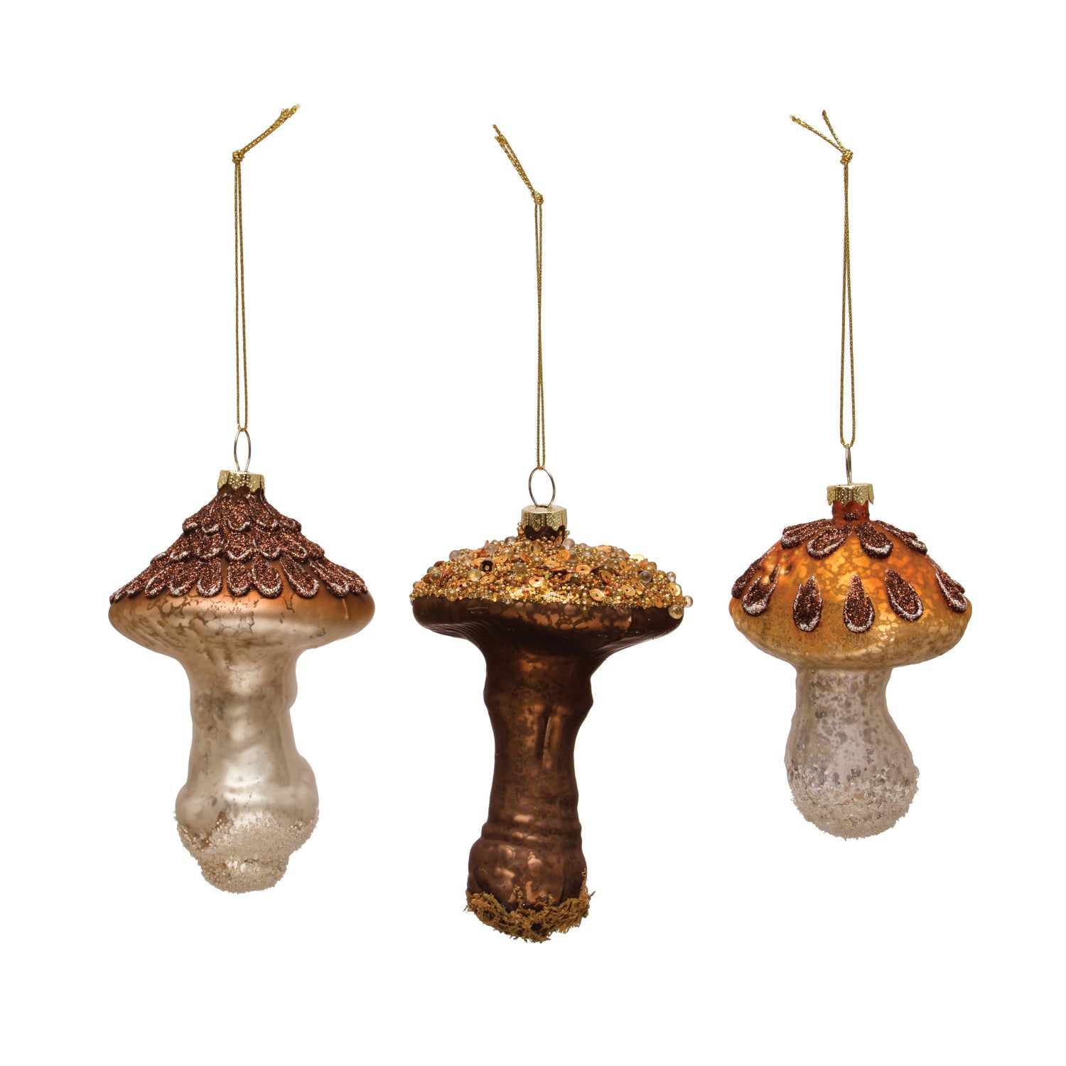 Mercury Glass Mushroom Orn - Zinnias Gift Boutique