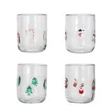 Drinking Glass w/ Embedded Holiday Icon Pattern - Zinnias Gift Boutique