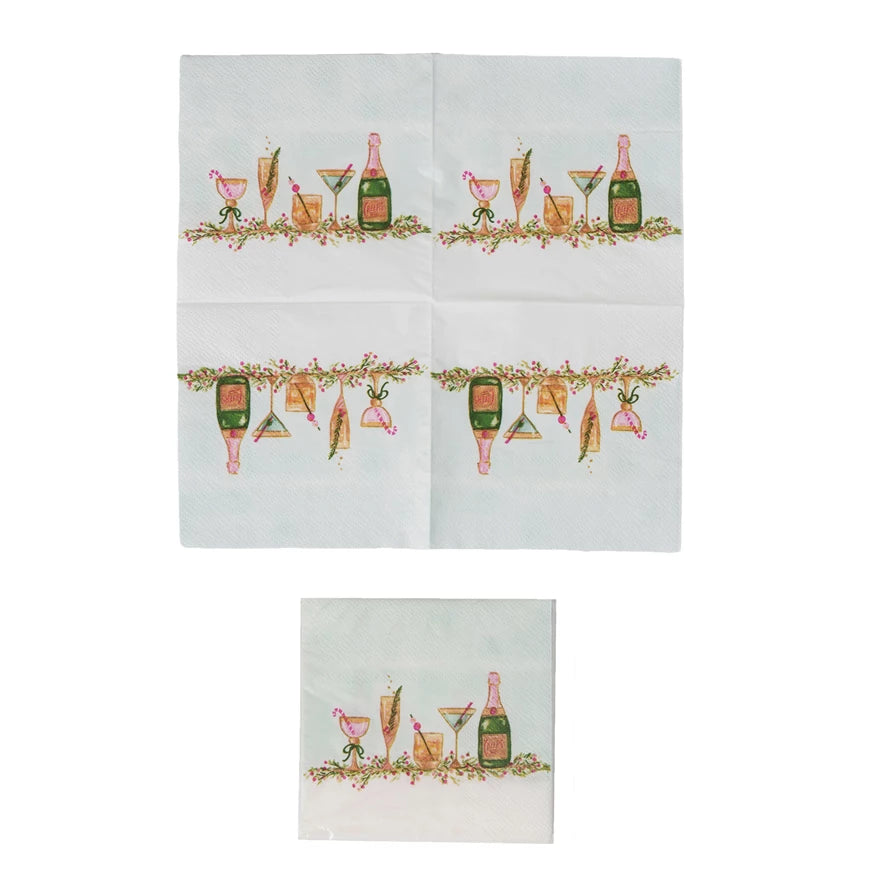 Holiday Paper Cocktail Napkins - Zinnias Gift Boutique