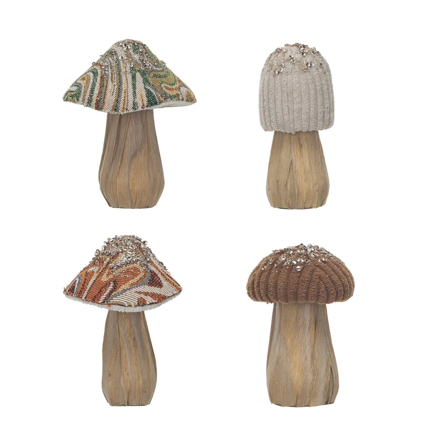 Fabric Wood Mushroom - Zinnias Gift Boutique