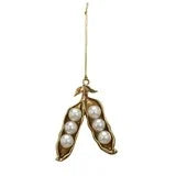 Pea Pod & Pearl Ornament - Zinnias Gift Boutique
