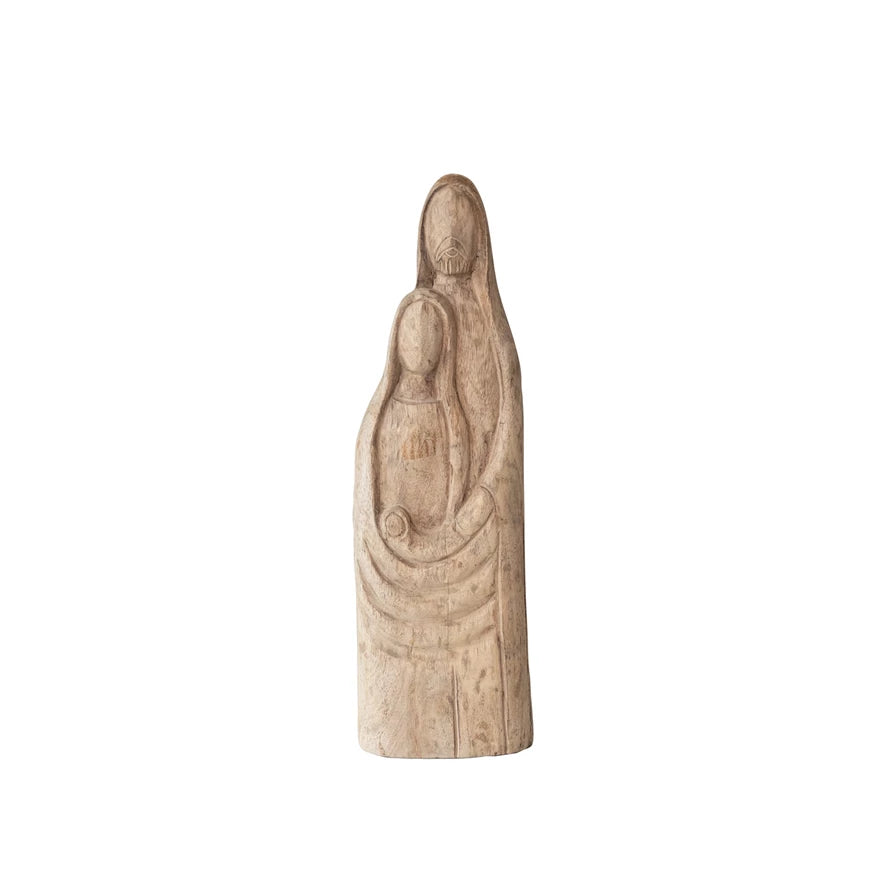 Hand-Carved Mango Wood Holy Family - Zinnias Gift Boutique