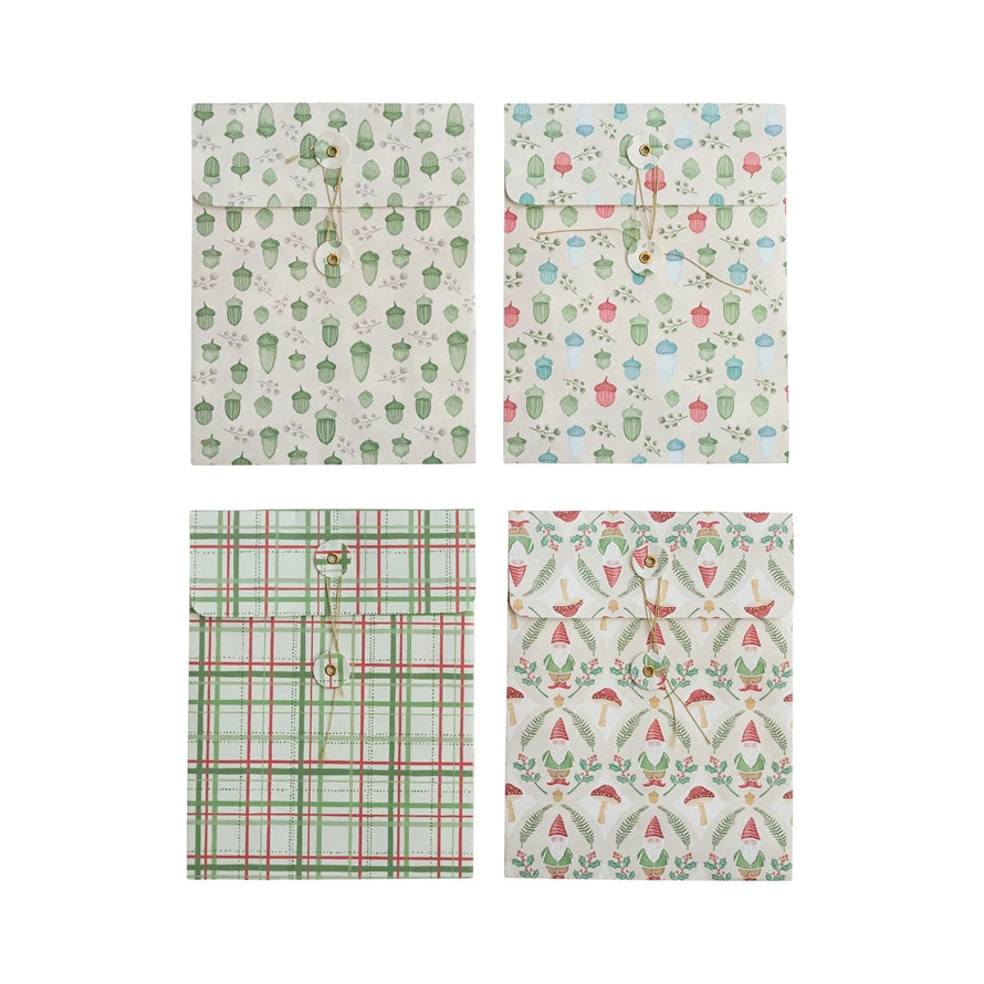 Handmade Paper Envelope Gift Bag w/String Tie - Zinnias Gift Boutique