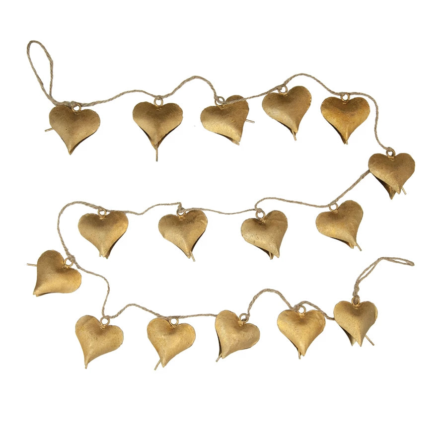 Heart Shaped Bell Garland - Zinnias Gift Boutique