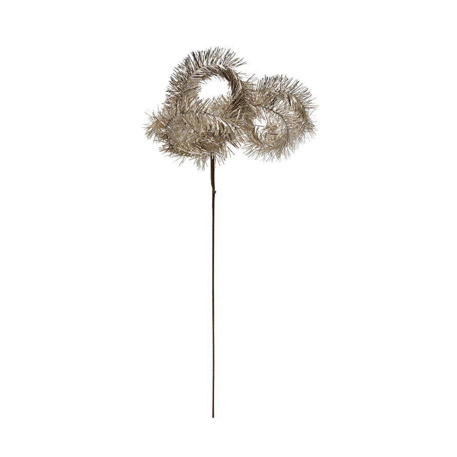 20"H Tinsel Stem, Antique Gold Finish - Zinnias Gift Boutique