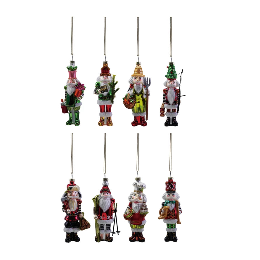 Glass Nutcracker Ornament - Zinnias Gift Boutique