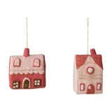Handmade Wool Felt House Ornament - Zinnias Gift Boutique