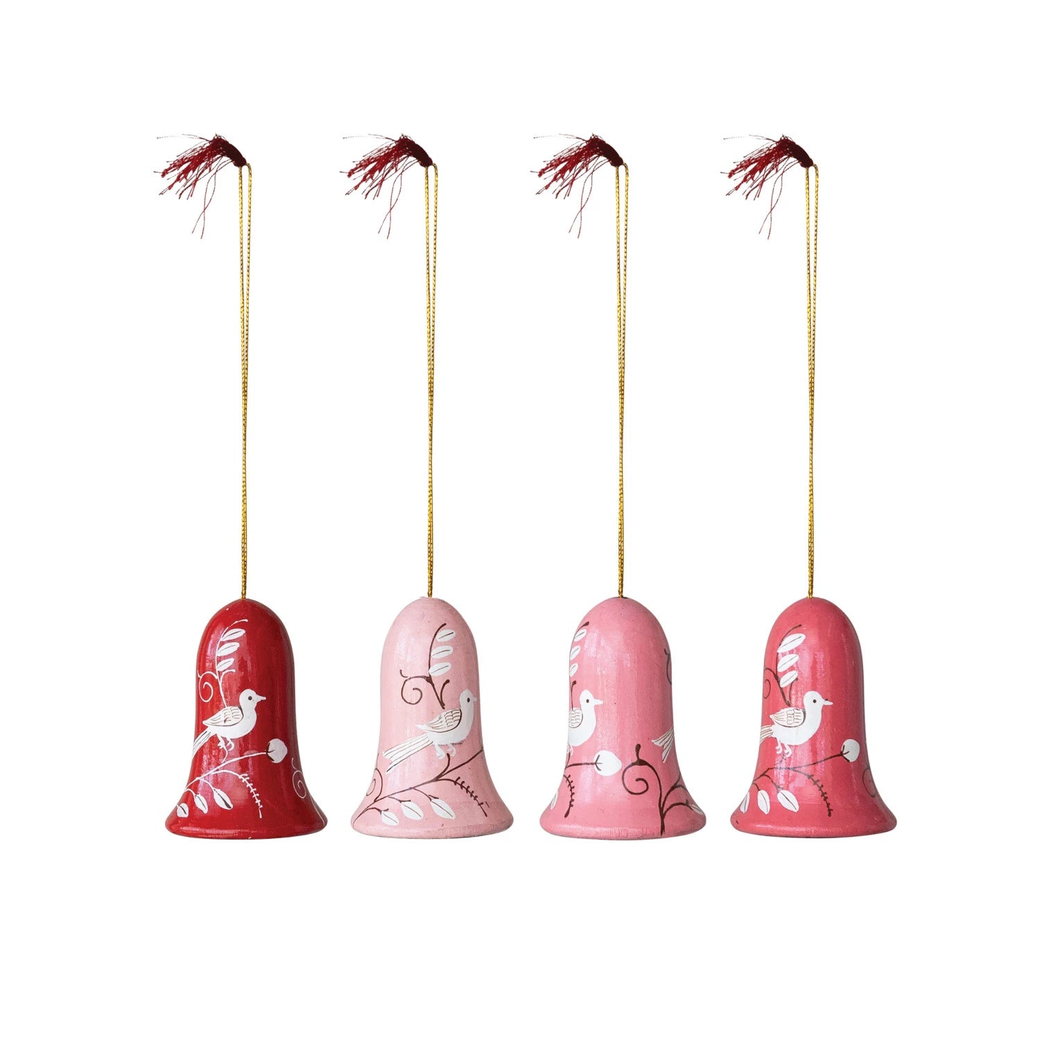 Wood Bell Ornament w/ Bird - Zinnias Gift Boutique