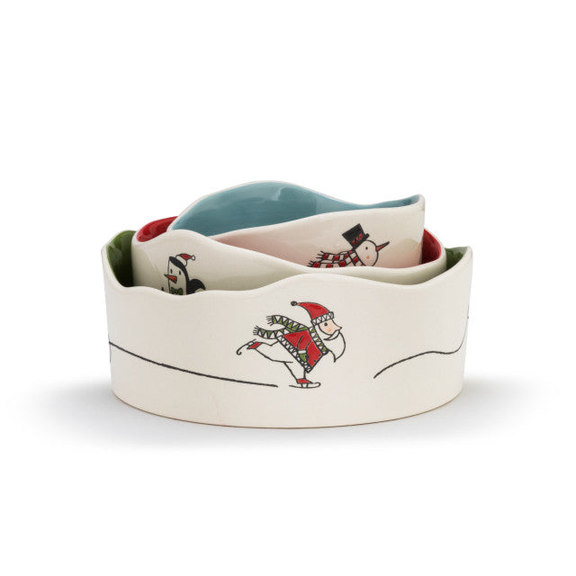 Trio Serving Bowls Snowman Penguin Santa - Zinnias Gift Boutique