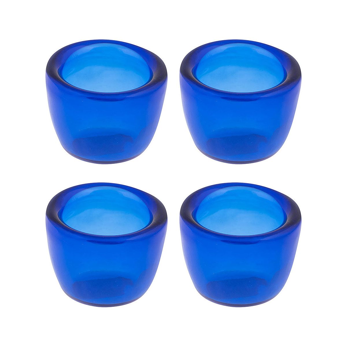 L Cobalt Handblown Glass V - Zinnias Gift Boutique