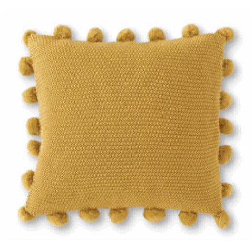 Yellow Moss Stitch w Pompom Trim - Zinnias Gift Boutique